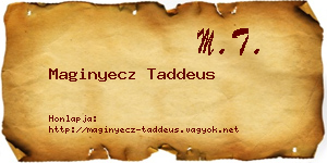Maginyecz Taddeus névjegykártya